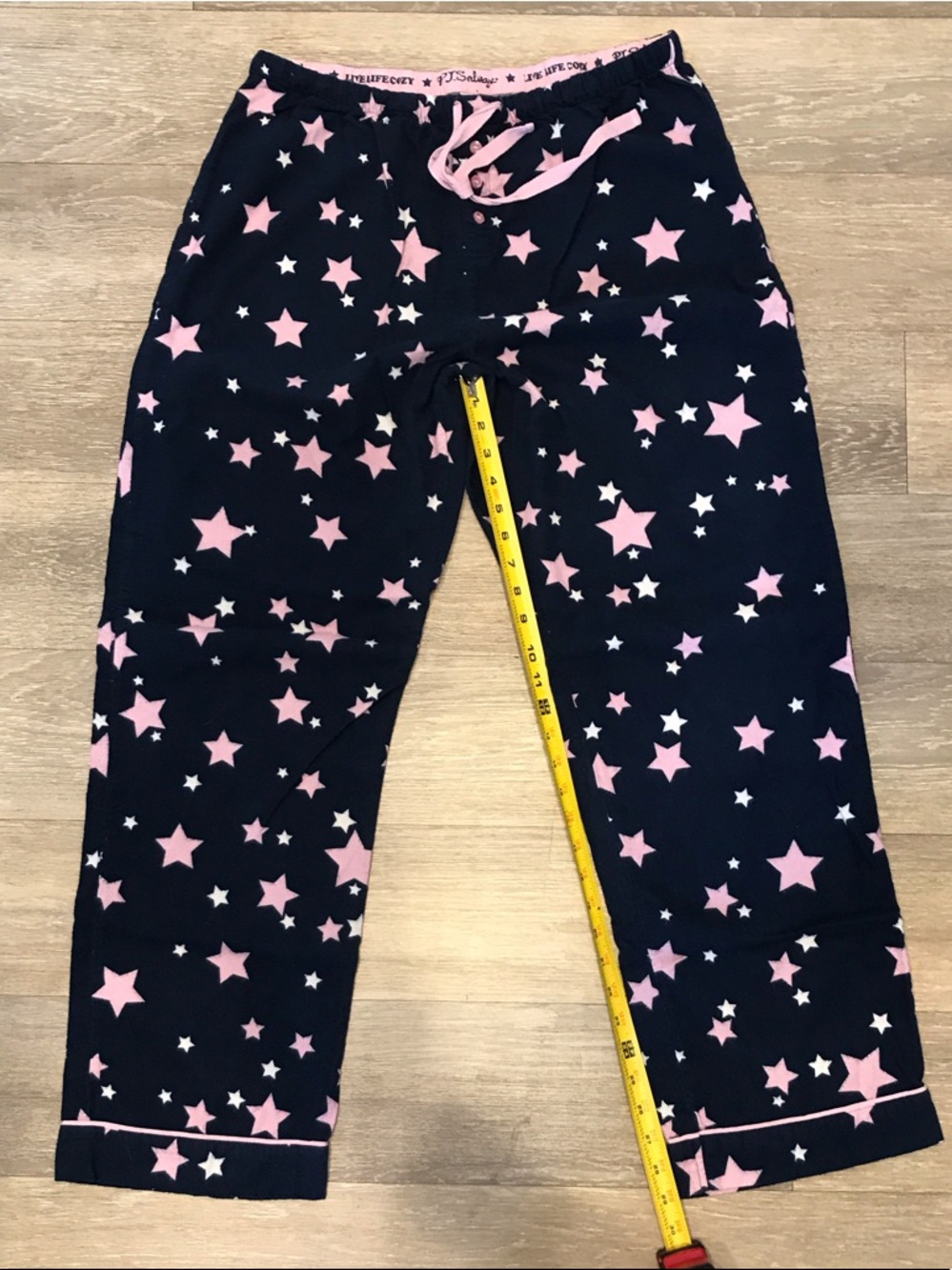 PJ Salvage Navy Flannel Pajama Set with Pink Star Print - Picture 2 of 6